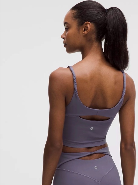 lululemon athletica Tops - NWT Lululemon Align Twist Strap Cropped Tank Top Grape Mist XL 14
